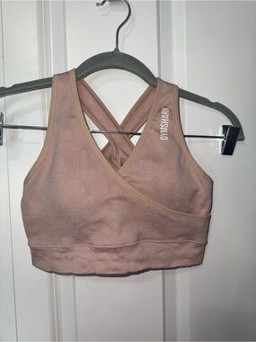 Gymshark Dusty Mauve Crossback Wrap Sports Bra